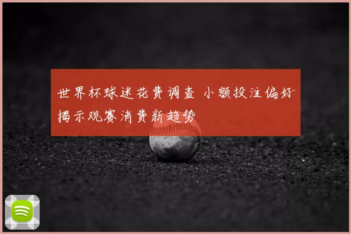 世界杯球迷花费调查 小额投注偏好揭示观赛消费新趋势